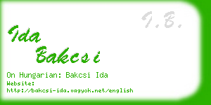 ida bakcsi business card